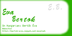 eva bertok business card